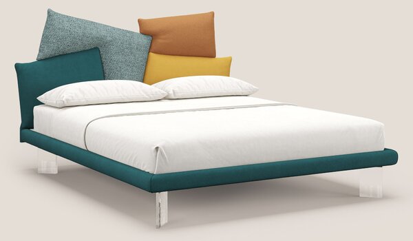Rebus letto imbottito dal design moderno con piedi trasparenti in plex