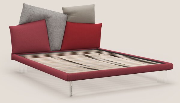 Rebus letto imbottito dal design moderno con piedi trasparenti in plex