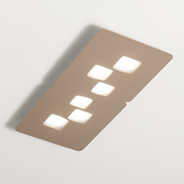 Plafoniera gea luce bilbao pm gx53 led tortora lampada soffitto moderna - Gea Luce