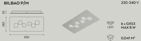 Plafoniera gea luce bilbao pm gx53 led tortora lampada soffitto moderna - Gea Luce