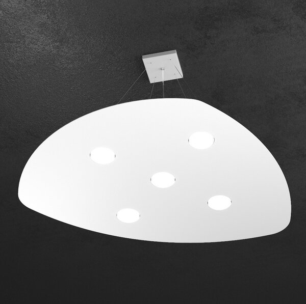 Lampadario moderno top light shape 1143 s5+2 gx53 led metallo sospensione - Top Light