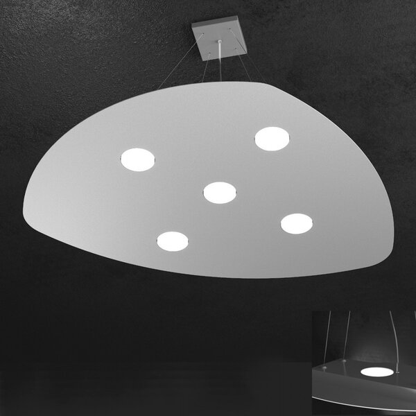 Lampadario moderno top light shape 1143 s5+2 gx53 led metallo sospensione - Top Light