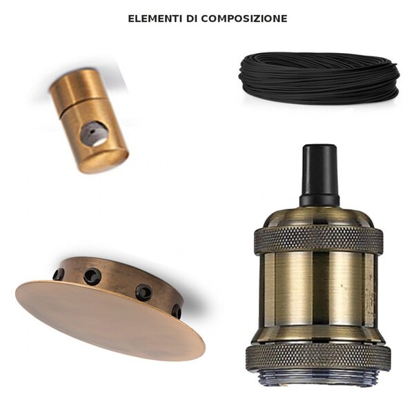 Applique perenz composizione classica 6251 ob led e27 lampada soffitto parete multiluce ragno interni - Perenz