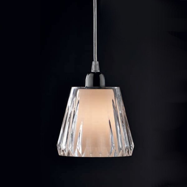 Lampadario moderno illuminando gaia sp 1 led sospensione acrilico tortora viola trasparente interni e14 - Illuminando