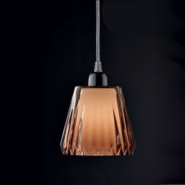 Lampadario moderno illuminando gaia sp 1 led sospensione acrilico tortora viola trasparente interni e14 - Illuminando