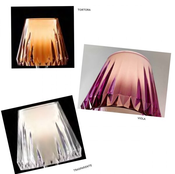 Lampadario moderno illuminando gaia sp 5 led sospensione acrilico tortora viola trasparente interni e14 - Illuminando