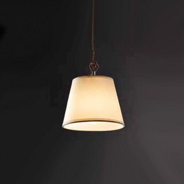 Lampadario classico illuminando street soft sp 18 led sospensione pergamena avorio treccia metallo brunito interni e27 - Illuminando