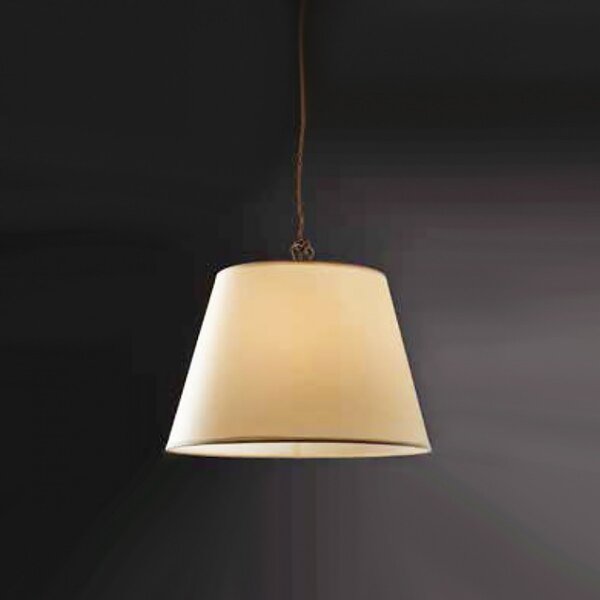 Lampadario classico illuminando street soft sp 35 led sospensione pergamena avorio treccia metallo brunito interni e27 - Illuminando