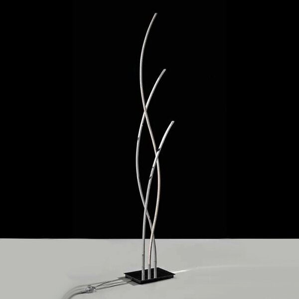 Piantana moderna illuminando onda te 3 led lampada terra metallo cromato interno 35w 3000°k 2800lm - Illuminando