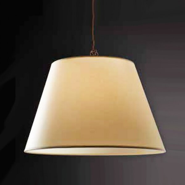 Lampadario classico illuminando street soft sp 45 led sospensione pergamena avorio treccia metallo brunito interni e27 - Illuminando