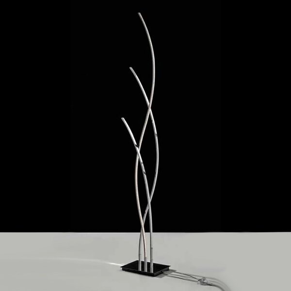 Piantana moderna illuminando onda te 3 led lampada terra metallo cromato interno 35w 3000°k 2800lm - Illuminando