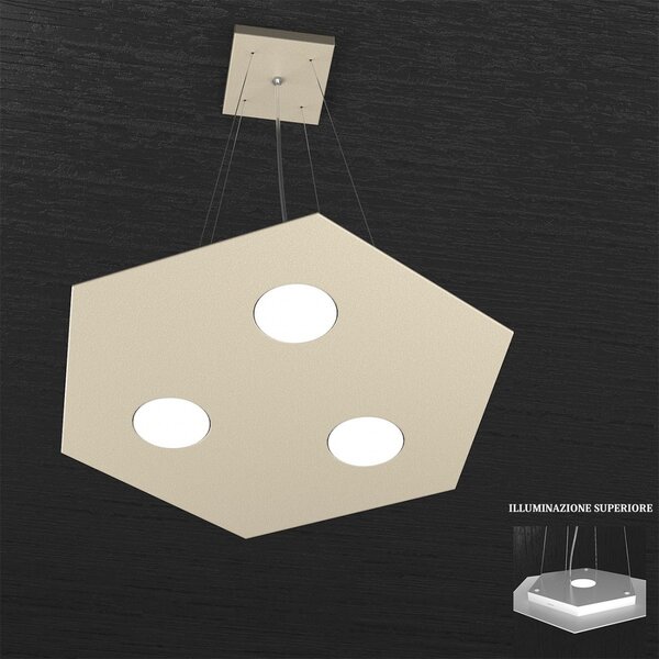 Lampadario moderno top light hexagon 1142 sp+1 gx53 led metallo sospensione - Top Light