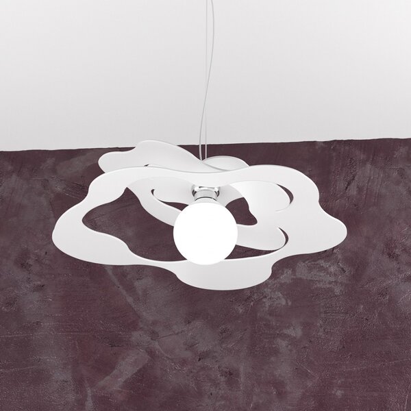 Lampadario moderno top light ripples 1158 s50 e27 led metallo sospensione - Top Light