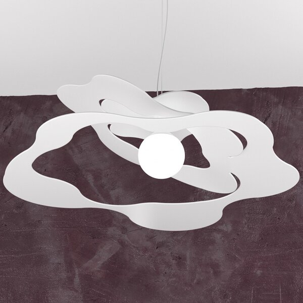 Lampadario moderno top light ripples 1158 s70 e27 led metallo sospensione - Top Light