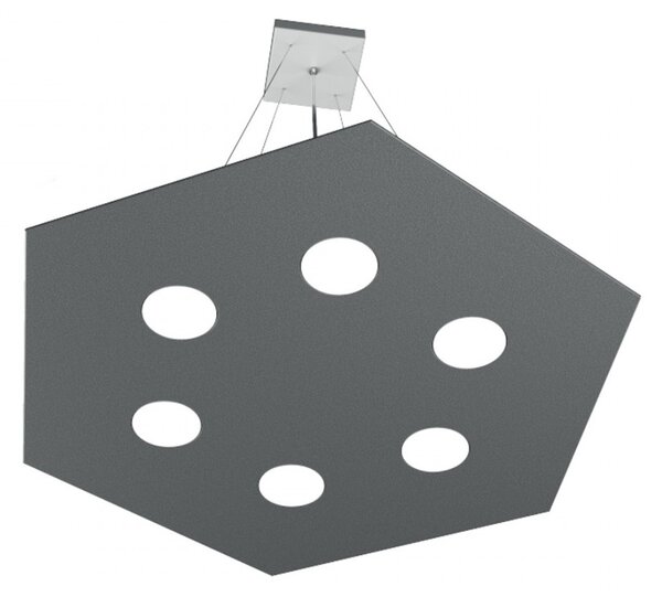 Lampadario moderno top light hexagon 1142 sg+1 gx53 led metallo sospensione - Top Light