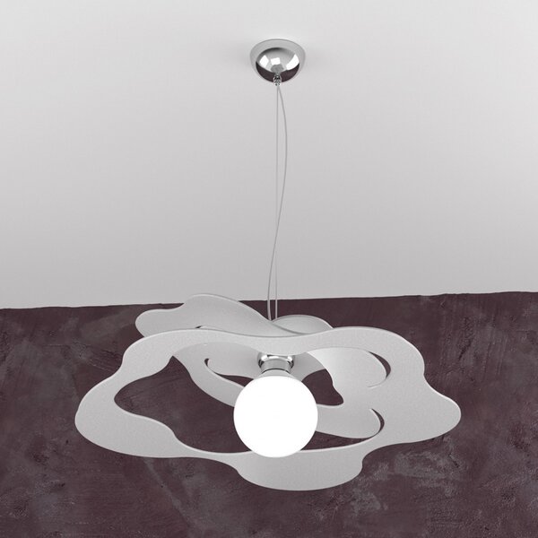 Lampadario moderno top light ripples 1158 s50 e27 led metallo sospensione - Top Light