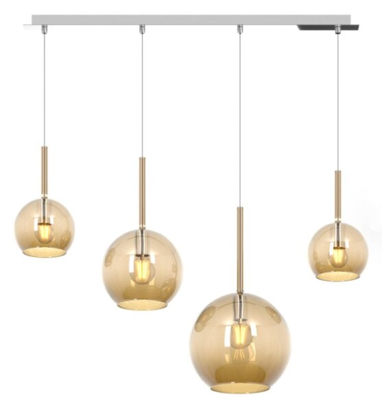 Lampadario moderno top light future 1155cr s4 rmix e27 led vetro pirex soffiato - Top Light