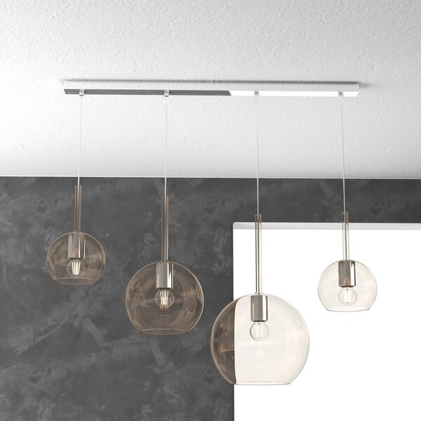 Lampadario moderno top light future 1155cr s4 rmix e27 led vetro pirex soffiato - Top Light