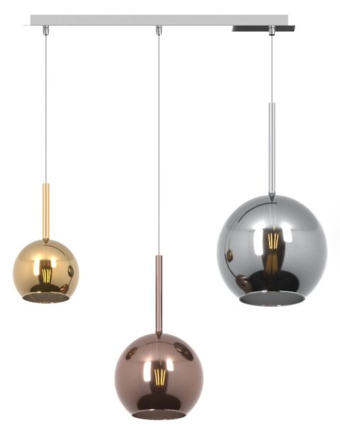 Lampadario moderno top light future 1155cr s3 rmix mc e27 led vetro pirex soffiato - Top Light