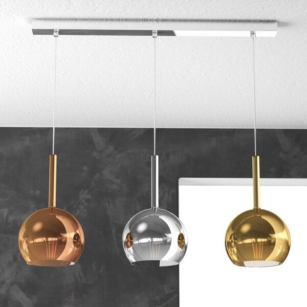Lampadario moderno top light future 1155cr s3 rp mc e27 led vetro pirex soffiato - Top Light