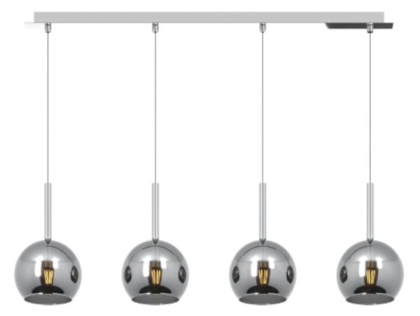 Lampadario moderno top light future 1155cr s4 rp e27 led vetro pirex soffiato - Top Light