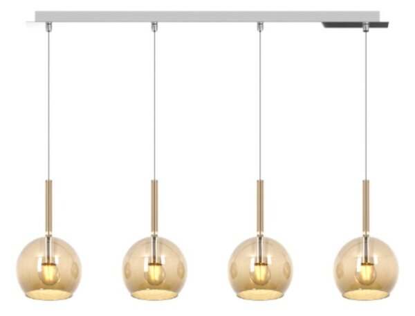 Lampadario moderno top light future 1155cr s4 rp e27 led vetro pirex soffiato - Top Light