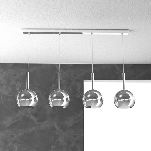 Lampadario moderno top light future 1155cr s4 rp e27 led vetro pirex soffiato - Top Light