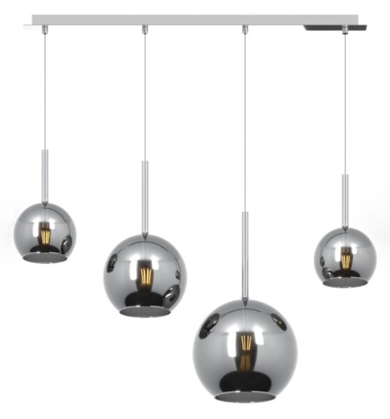 Lampadario moderno top light future 1155cr s4 rmix e27 led vetro pirex soffiato - Top Light