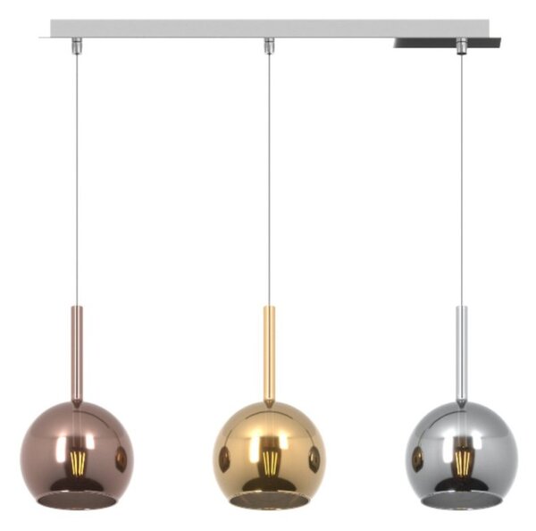 Lampadario moderno top light future 1155cr s3 rp mc e27 led vetro pirex soffiato - Top Light