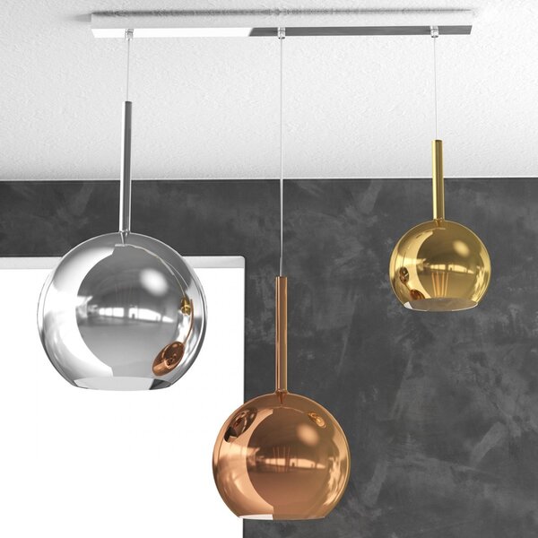 Lampadario moderno top light future 1155cr s3 rmix mc e27 led vetro pirex soffiato - Top Light