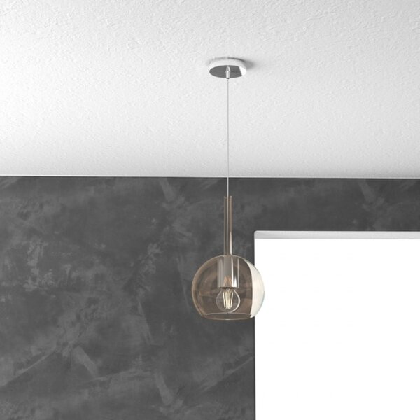 Lampadario moderno top light future 1155cr sm e27 led vetro pirex soffiato sospensione - Top Light
