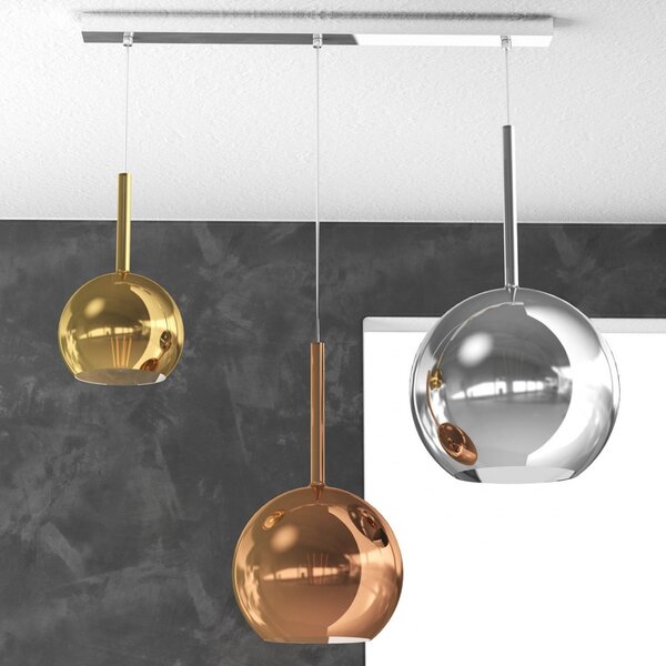 Lampadario moderno top light future 1155cr s3 rmix mc e27 led vetro pirex soffiato - Top Light