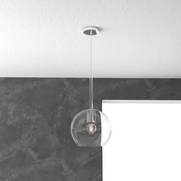 Lampadario moderno top light future 1155cr sm e27 led vetro pirex soffiato sospensione - Top Light