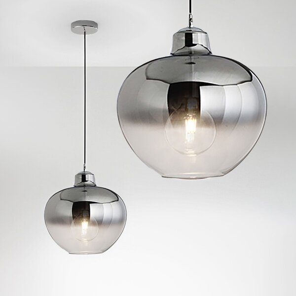 Lampadario cromo perenz bowl 6666 sp e27 led sospensione vetro moderno lampada soffitto - Perenz