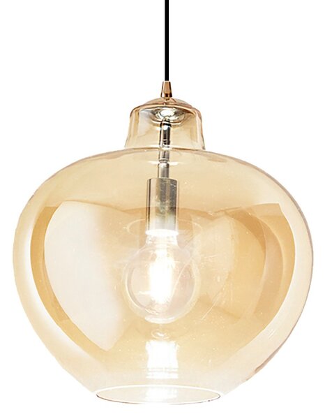 Lampadario ambra perenz bowl 6666 am e27 led sospensione vetro classico lampada soffitto - Perenz