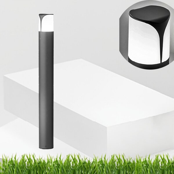 Lampioncino esterno gea led stele ges732 e27 led ip44 h80 alluminio antracite lampada terra moderna esterno - Gea Led