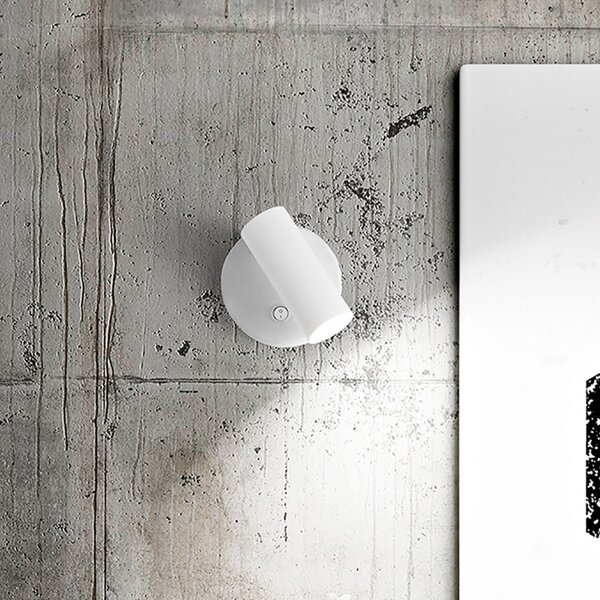 Faretto moderno perenz canor 6640 b lc led spot orientabile metallo bianco opaco - Perenz