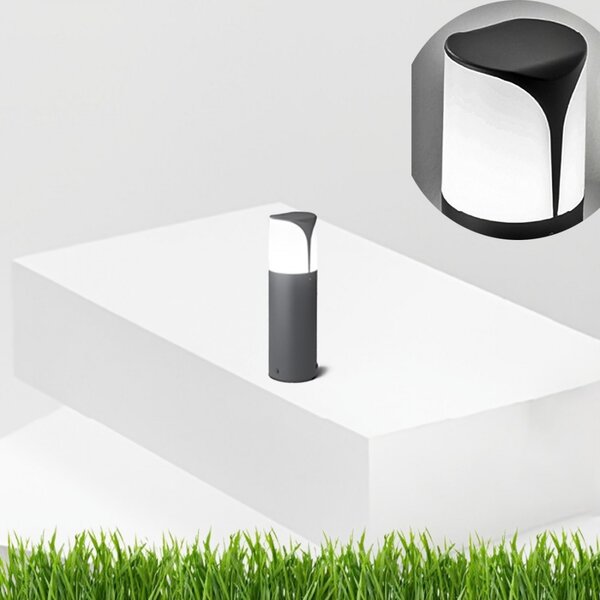 Lampioncino esterno gea led stele ges730 e27 led ip44 h30 alluminio antracite lampada terra moderna segnapasso - Gea Led
