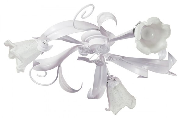 Plafoniera moderna padana lampadari shabby chic 1104 pl3 e14 led metallo vetro lampada soffitto - Padana Lampadari