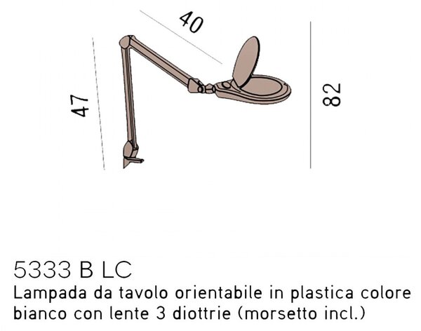 Abat-jour morsetto perenz close 5333 b lc led lampada scrivania dimmerabile touch orientabile - Perenz