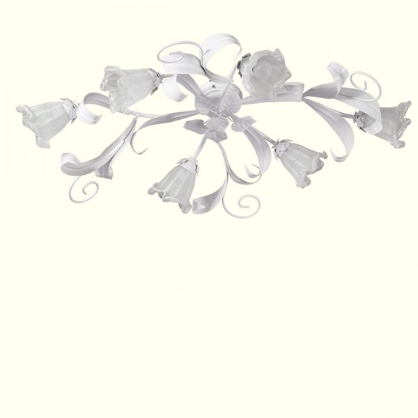 Plafoniera moderna padana lampadari shabby chic 1104 pl6 e14 led metallo vetro lampada soffitto - Padana Lampadari