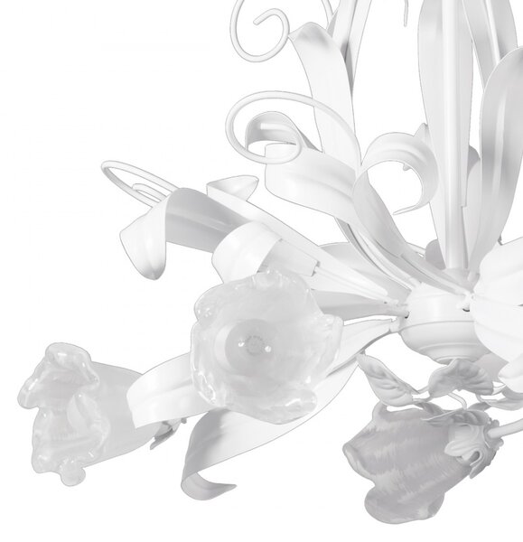 Lampadario classico padana lampadari shabby chic 1104 5g e14 led metallo vetro sospensione - Padana Lampadari