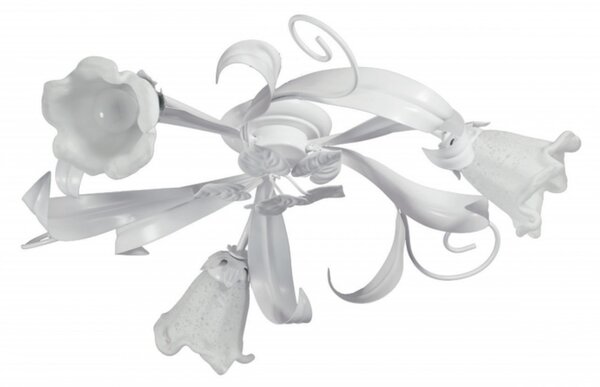 Plafoniera moderna padana lampadari shabby chic 1104 pl3 e14 led metallo vetro lampada soffitto - Padana Lampadari