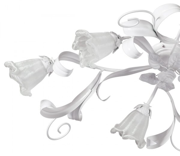 Plafoniera moderna padana lampadari shabby chic 1104 pl6 e14 led metallo vetro lampada soffitto - Padana Lampadari