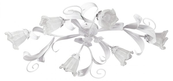 Plafoniera moderna padana lampadari shabby chic 1104 pl6 e14 led metallo vetro lampada soffitto - Padana Lampadari