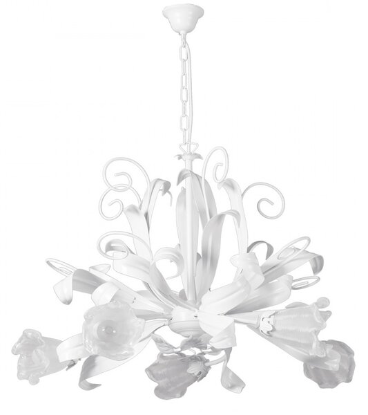 Lampadario classico padana lampadari shabby chic 1104 5g e14 led metallo vetro sospensione - Padana Lampadari