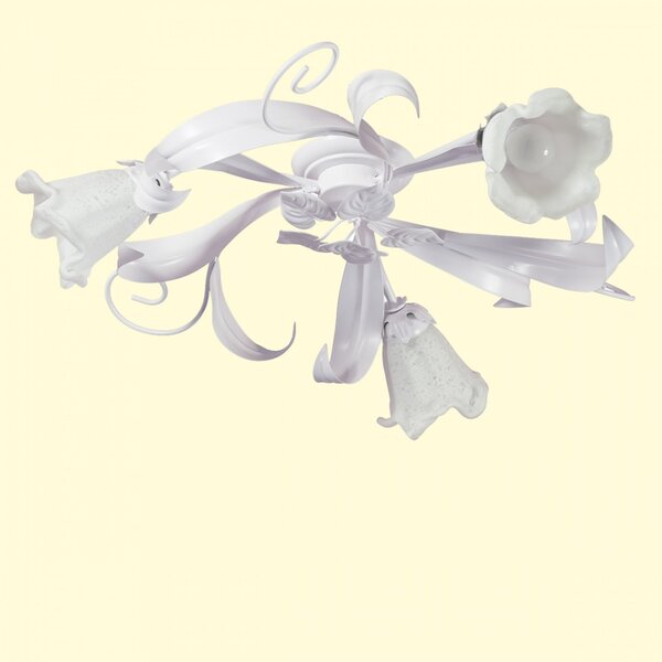 Plafoniera moderna padana lampadari shabby chic 1104 pl3 e14 led metallo vetro lampada soffitto - Padana Lampadari