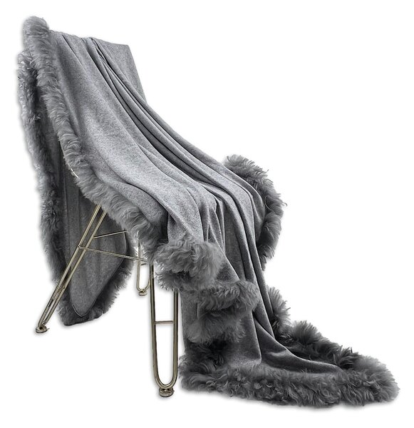 Coperta di lana e pelliccia 140x180 cm - Native Natural