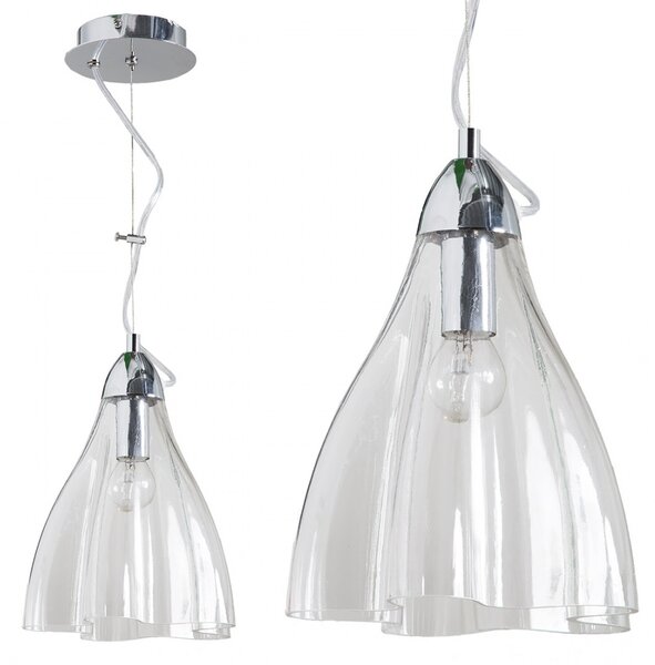 Lampadario moderno padana lampadari casper 1110 1 e14 led metallo vetro cristallo sospensione - Padana Lampadari