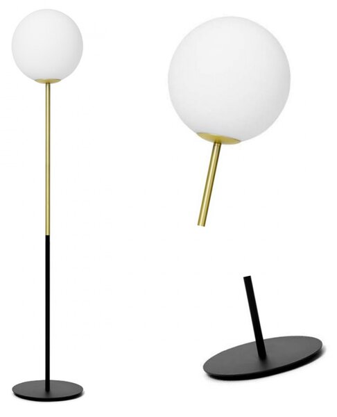 Piantana miloox jugen 1744 62 e27 led dimmerabile vetro metallo - Miloox